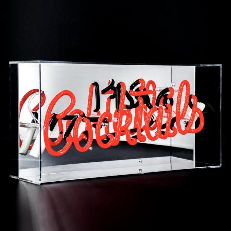 Neon Plexi Box Cocktails Red