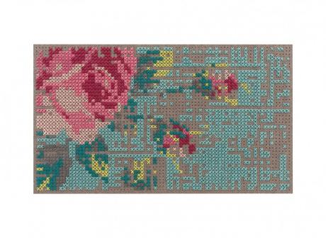 Gan Rugs Canevas Flowers Colored 80x145