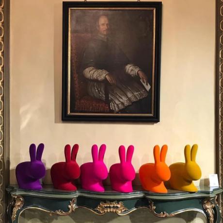 Qeeboo Rabbit Chair Velvet Finish Baby